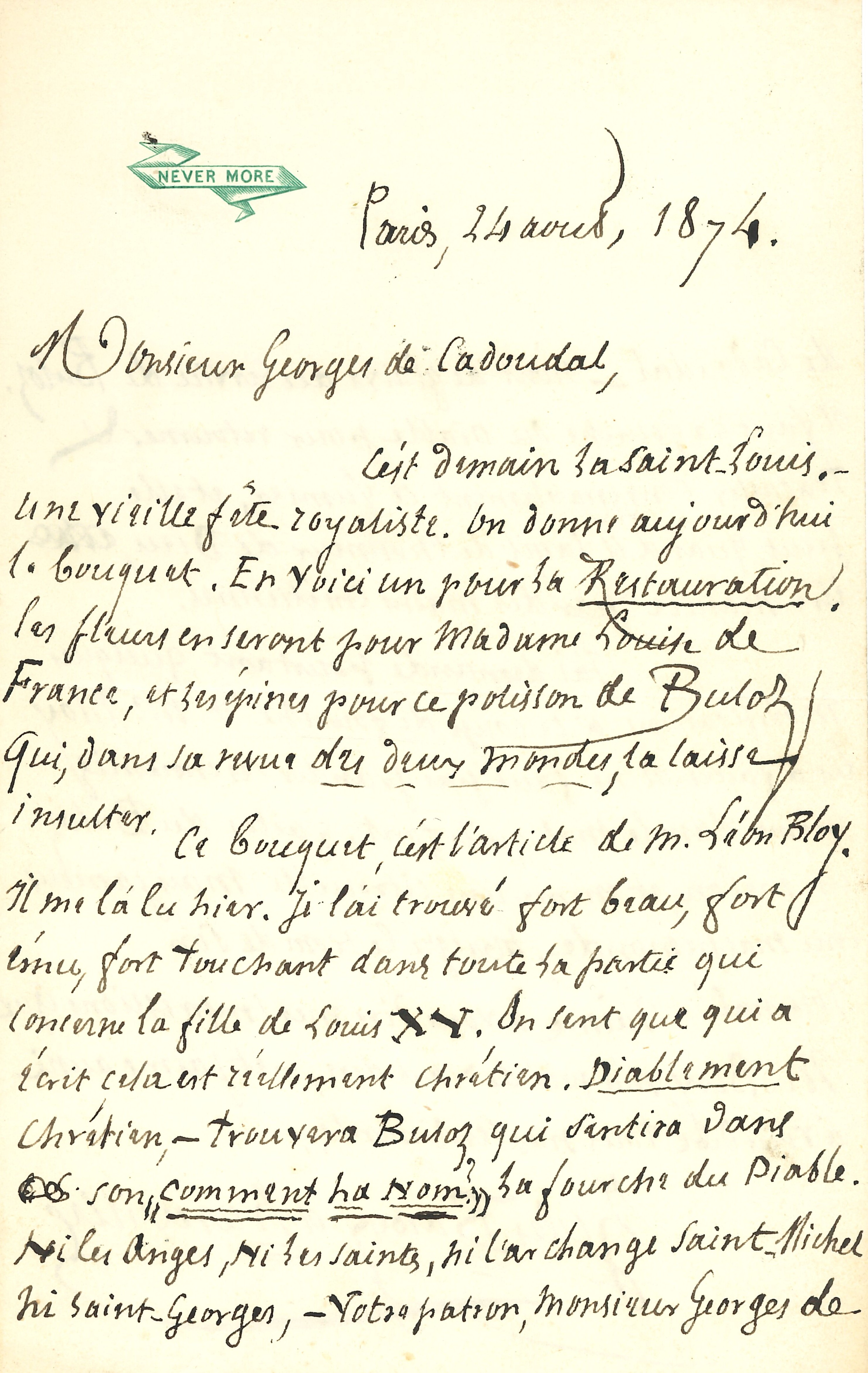 013 Jules BARBEY D’AUREVILLY (1808-1889) écrivain Image