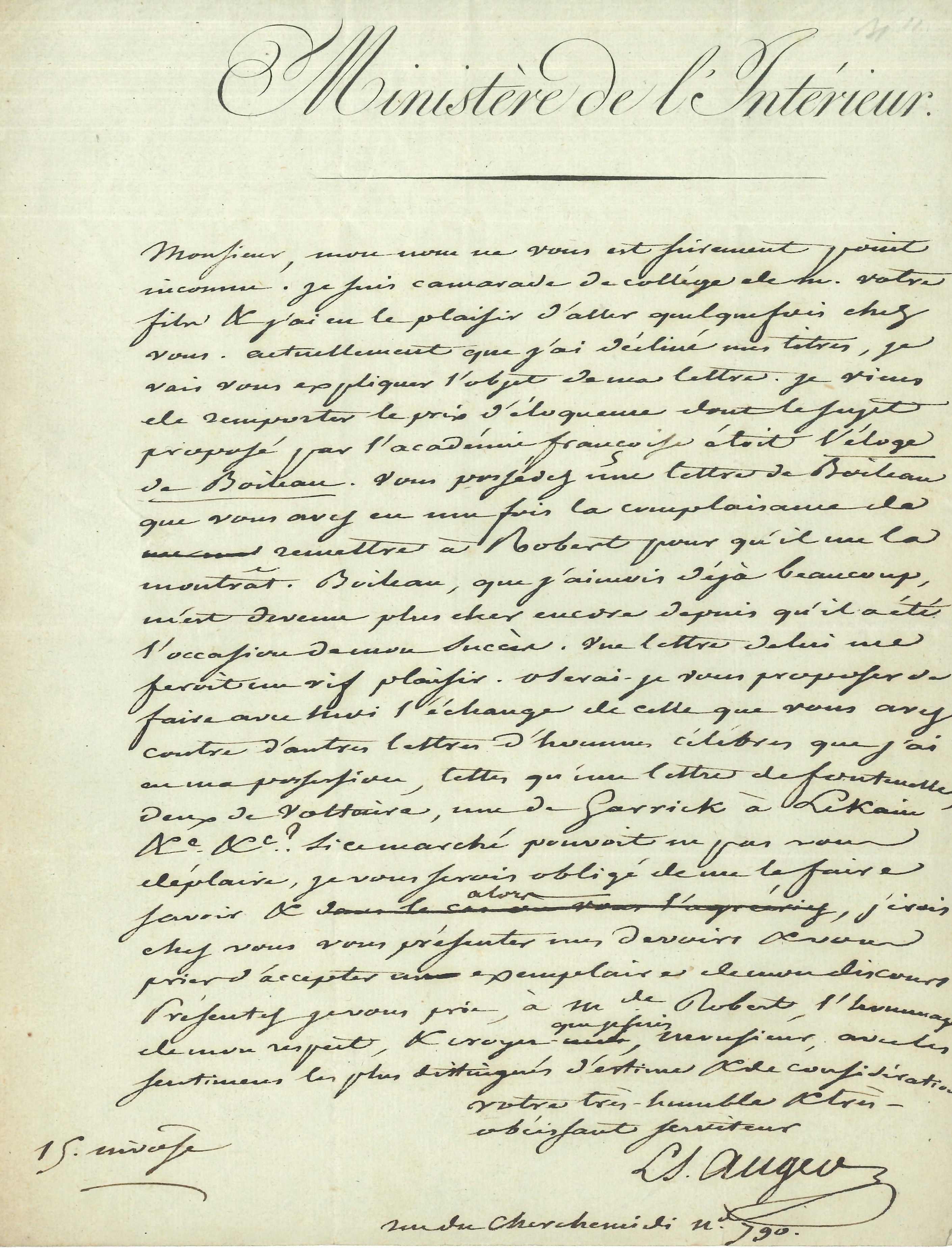 009 Louis-Simon AUGER (1772-1829) écrivain et critique (Académie française).&nbsp; Image
