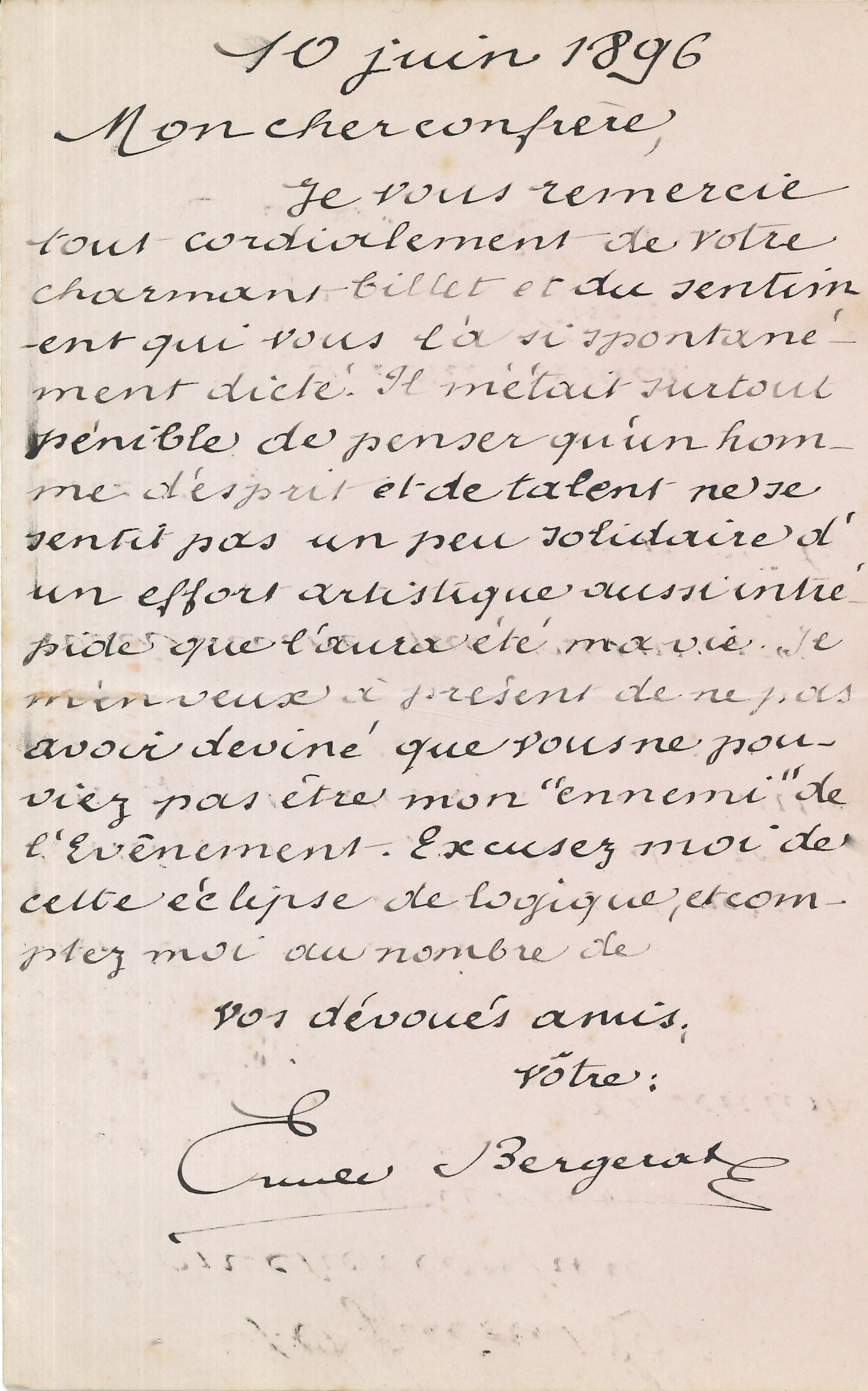 024 Émile BERGERAT (1845-1923) écrivain, gendre de Théophile Gautier.&nbsp; Image